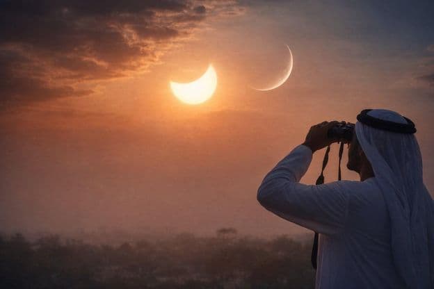 Observação perigosa da lua crescente.