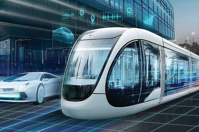 Bonde elétrico sem trilhos no centro de Dubai