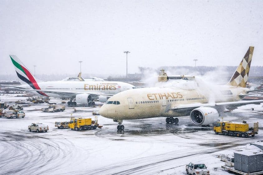 Caos aéreo devido a tempestade de inverno