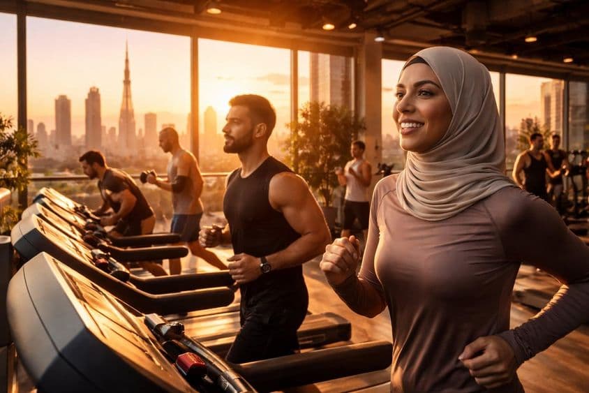 Treino na Hora Dourada em Dubai