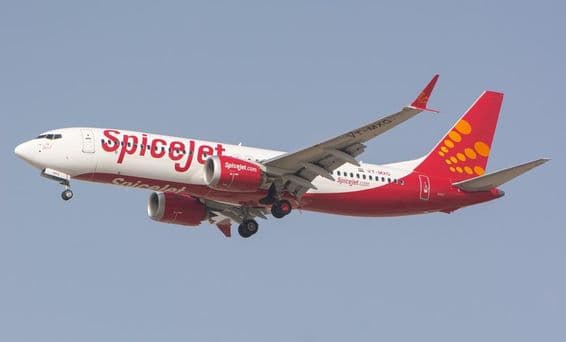 Avião Boeing 737 MAX da companhia aérea SpiceJet.