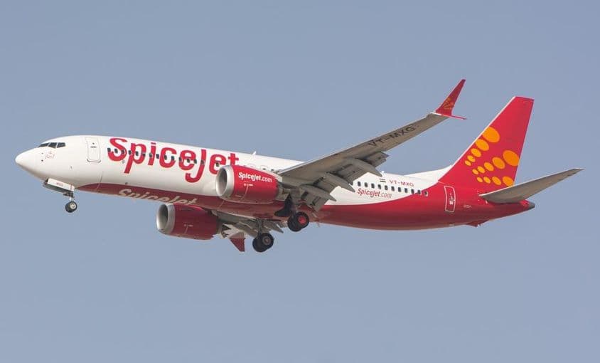 Avião Boeing 737 MAX da companhia aérea SpiceJet.