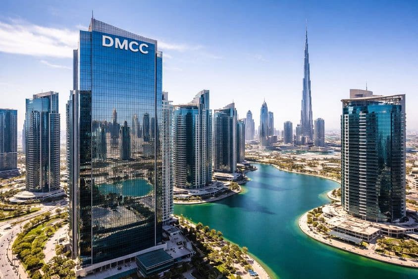 Torre DMCC acima de Dubai.