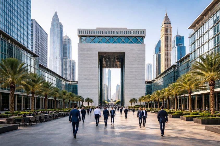 Vida no distrito financeiro de Dubai