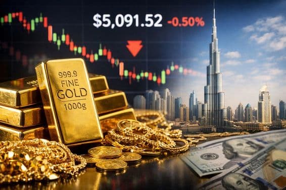 Queda no preço do ouro em Dubai