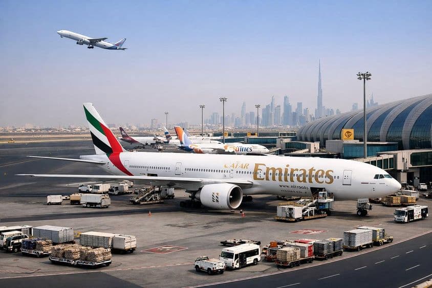 Tráfego no aeroporto de Dubai