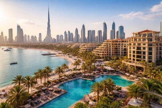 Horizonte de hotéis de luxo em Dubai
