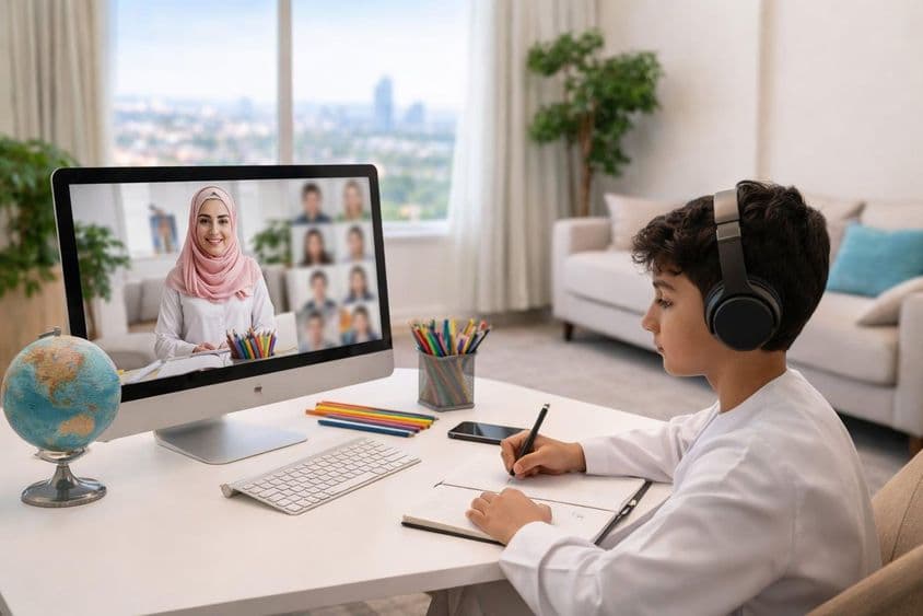 Aprendizado digital em casa em Dubai