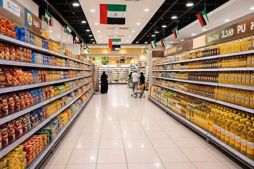 Prateleiras de loja em Dubai