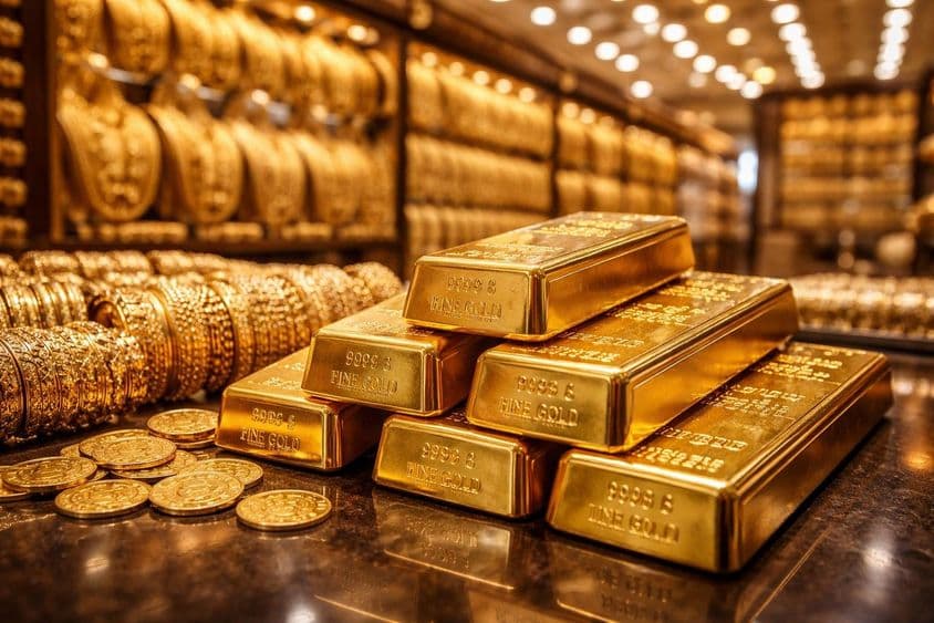 Mercado de ouro brilhante em Dubai