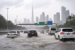 Estradas de Dubai após a chuva