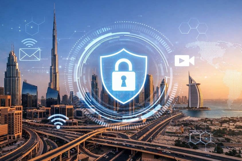 Proteção digital sobre Dubai