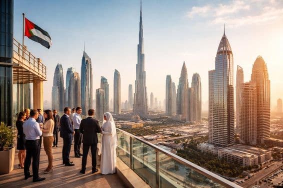Panorama de estabilidade empresarial em Dubai.