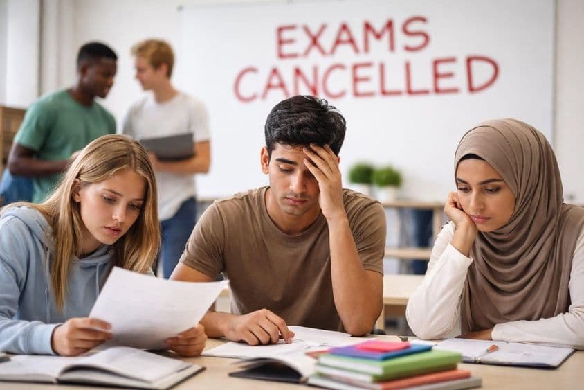 Estudantes sem exames