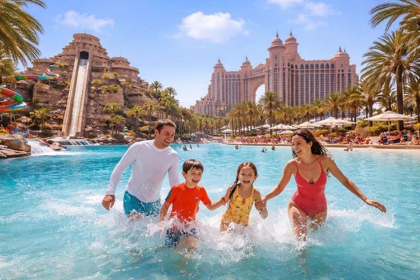 Experiência familiar em parque aquático de Dubai