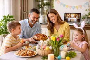 Páscoa em casa com ambiente de Dubai