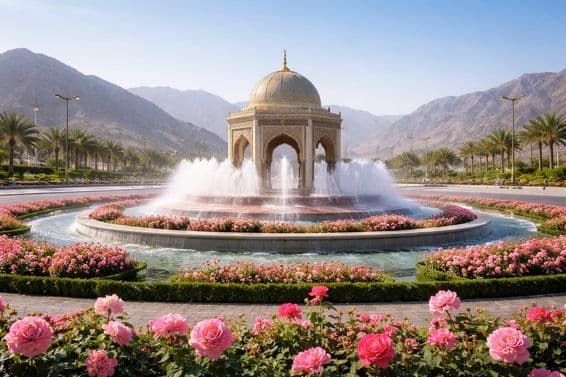 Vista da Fonte de Água de Rosas de Kalba