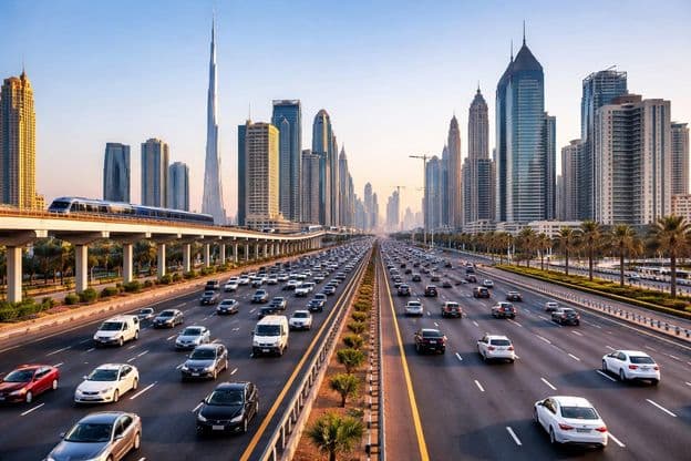 tráfego moderno de Dubai futuro
