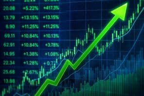 Gráfico de tendência de alta no mercado de ações