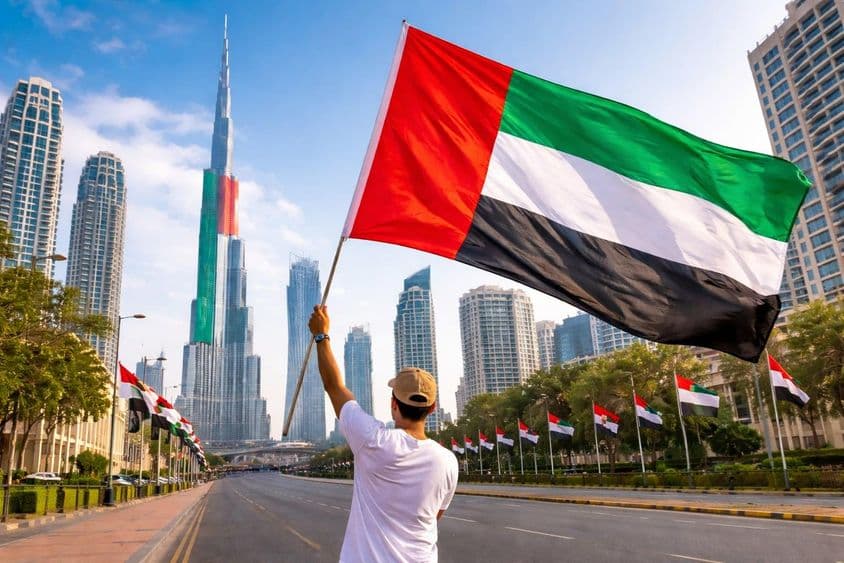 Unidade nacional com uma bandeira