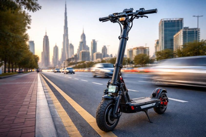 Scooter elétrica em alta velocidade