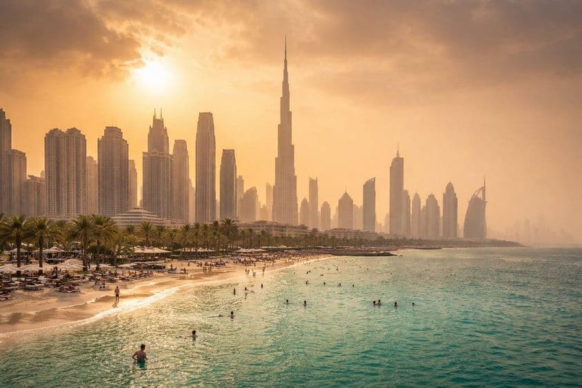 Horizonte quente e úmido de Dubai