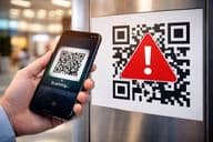 perigo de golpe com código QR