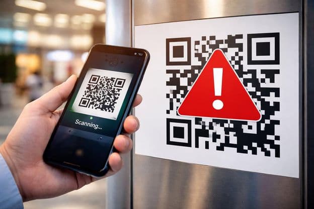 perigo de golpe com código QR
