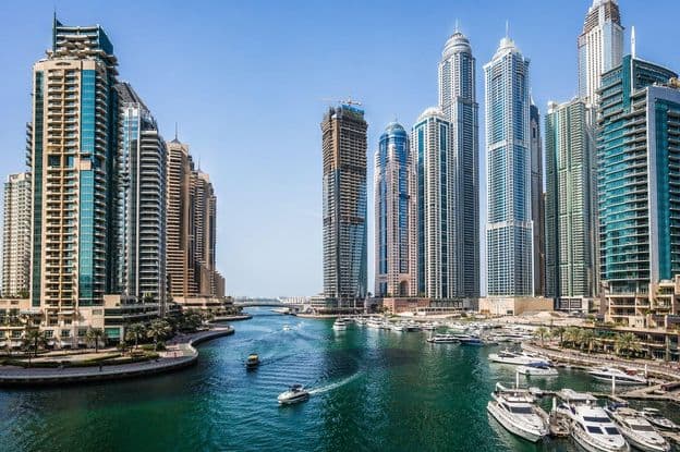 Vista panorâmica da Marina de Dubai