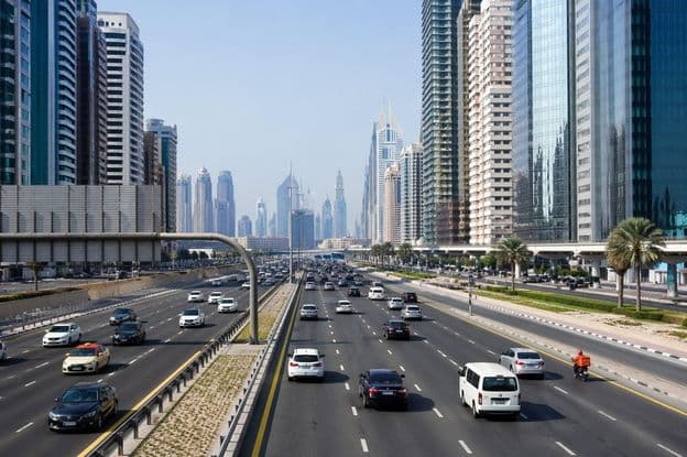 Tráfego moderno em rodovia urbana