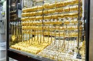 Exposição de uma loja de ouro no Mercado de Ouro na cidade de Dubai