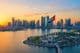 Desenvolvimento industrial de Sharjah ao pôr do sol