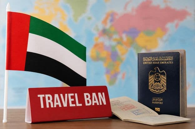 Anúncio de proibição de viagens dos Emirados Árabes Unidos