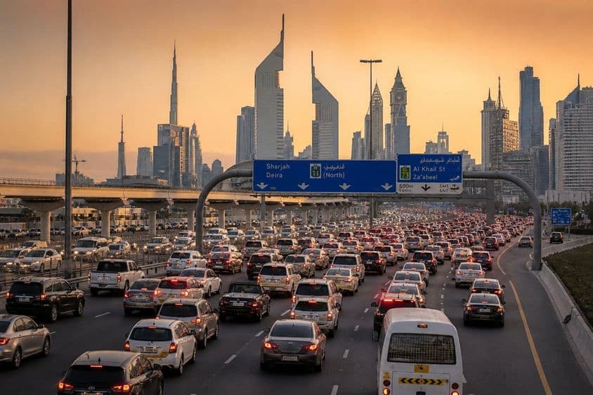 Trânsito em retorno em Dubai