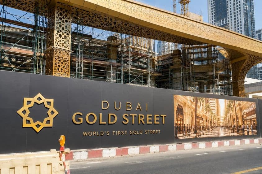 Rua do Ouro de Dubai está em construção