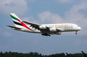 Avião de passageiros da Emirates Airlines