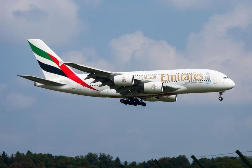 Avião de passageiros da Emirates Airlines