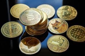 Criptomoeda Solana dourada