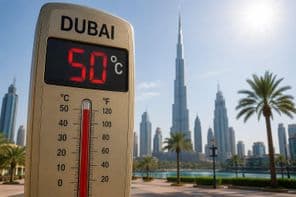 Calor em Dubai a cinquenta graus